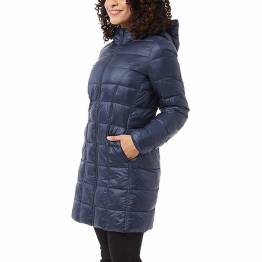 Ladies' 3/4 Length Puffer Jacket in Blue Aventure - Picture 2 of 8
